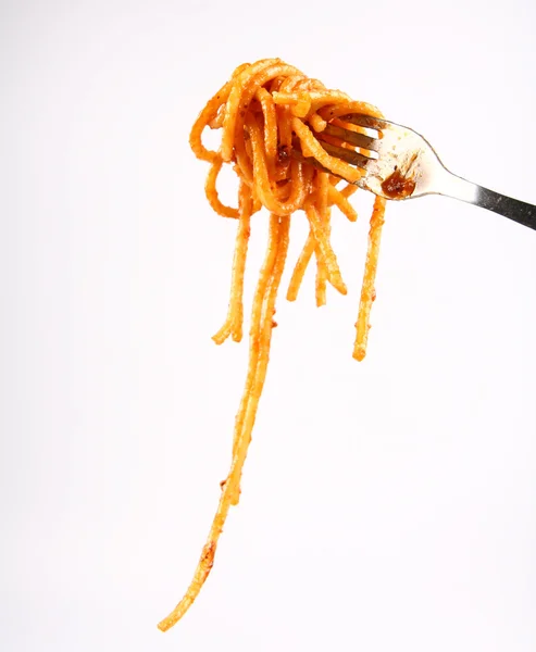 フォークの上のスパゲティ — ストック写真