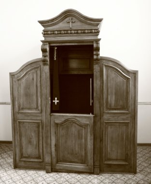 Wooden confessional clipart