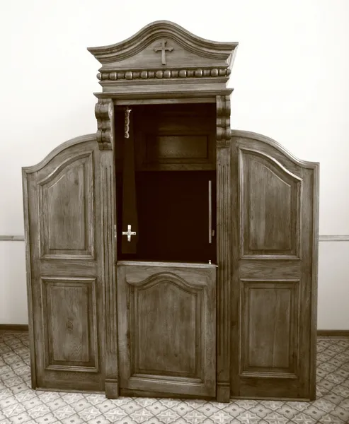 Confesionario de madera — Foto de Stock