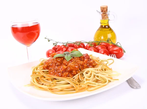 Kolorowe spaghetti bolognese — Zdjęcie stockowe