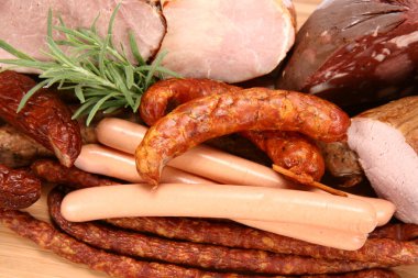 Selection of cold meat clipart