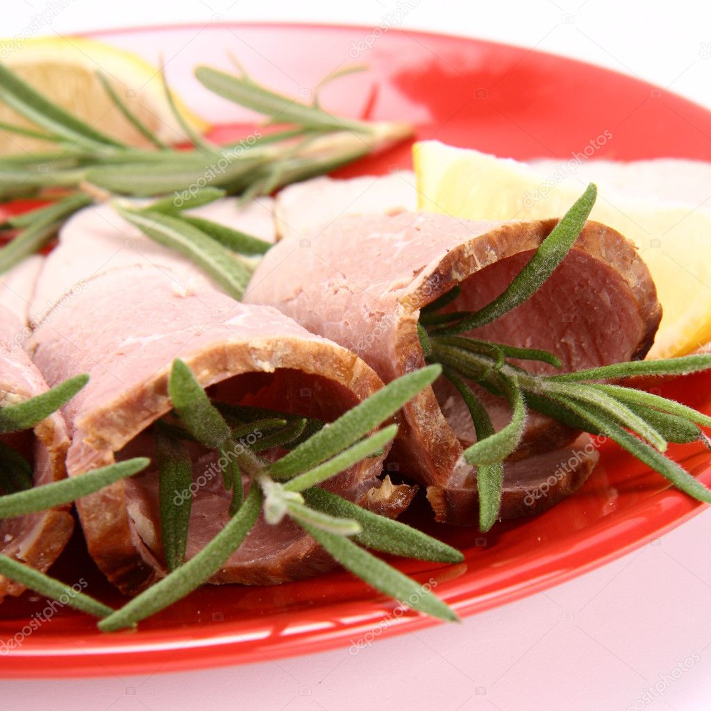 Ham filled with rosemary