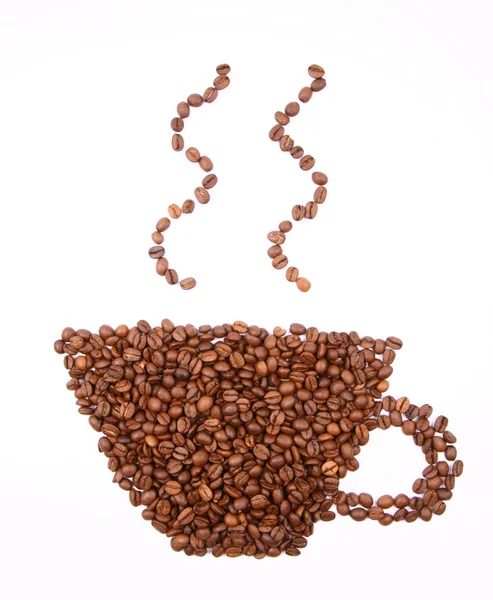Kopp kaffe form från bönor — Stockfoto