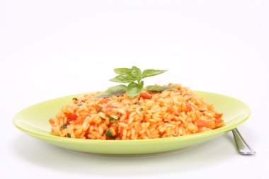 Risotto with tomatoes clipart