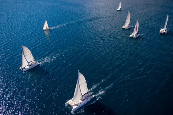 帆船比赛中印度洋 免版税图库照片