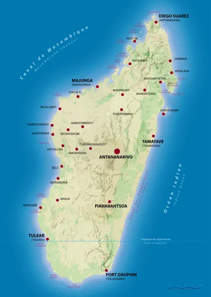 마다가스카르의 지도 — 스톡 사진