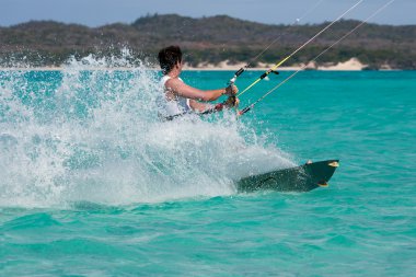 Kitesurf in the lagoon clipart