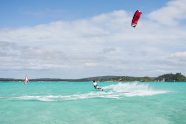 Kitesurf in the lagoon clipart