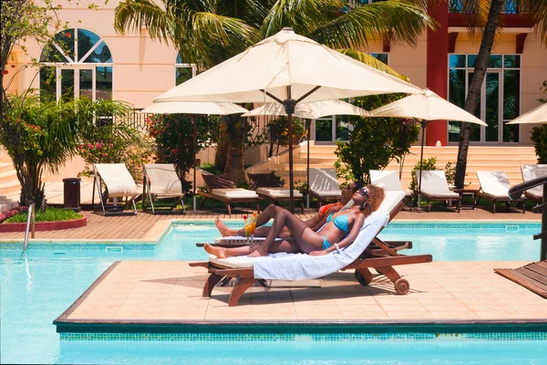 stock image Girls sunbathing