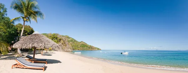 热带海滩全景 免版税图库图片