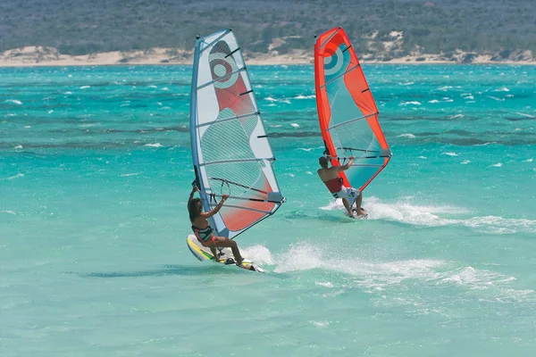Windsurf in the lagoon — Stock Photo, Image