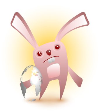 Worried Easter Bunny clipart