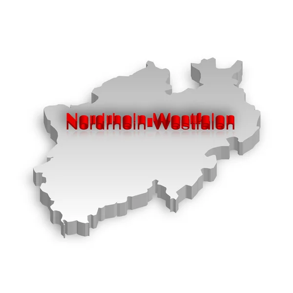 Carte géographique Rhénanie-du-Nord-Westphalie — Image vectorielle