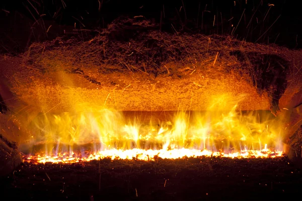 Fire in furnace — Stock Photo, Image