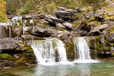 Cascade in ordesa national park. clipart