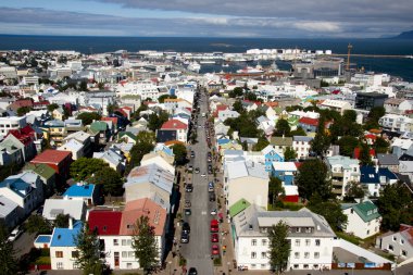 Aerial view from Hallgrimskirkja church - Iceland clipart