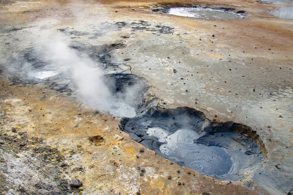 Zblízka na geotermální oblast na Islandu — Stock fotografie