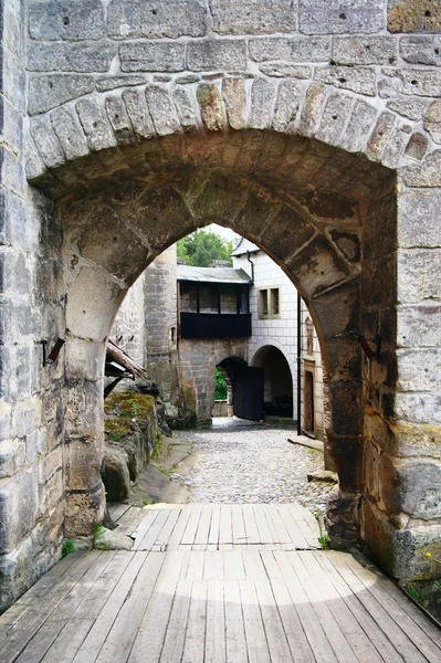 Entrada para o castelo gótico — Fotografia de Stock
