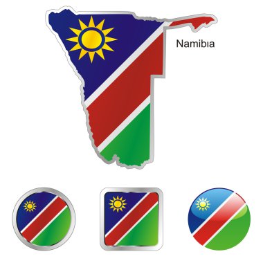 Namibya Haritası ve web düğme şekilleri