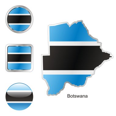 Botsvana Haritası ve Internet düğmeleri sha içinde