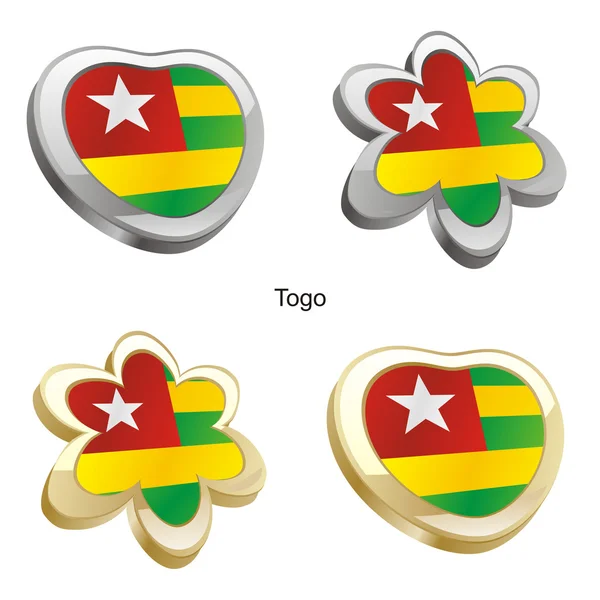 Прапор Togo у формі серця і квітка — стоковий вектор