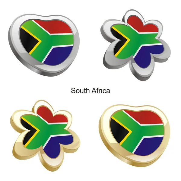 Dél-Afrika szívében, a lobogó szerinti és a virág sh — Stock Vector