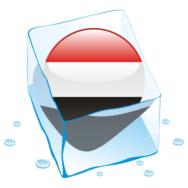 Drapeau bouton Egypte congelé dans le glaçon — Image vectorielle
