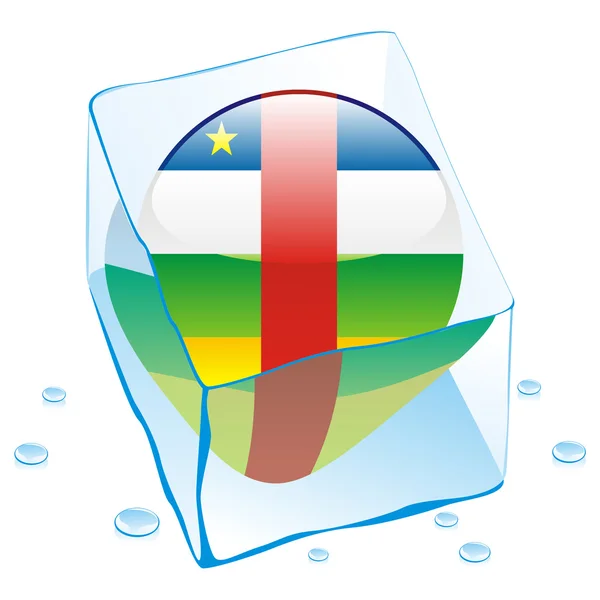 Bandera de botón de África Central congelada en hielo — Vector de stock