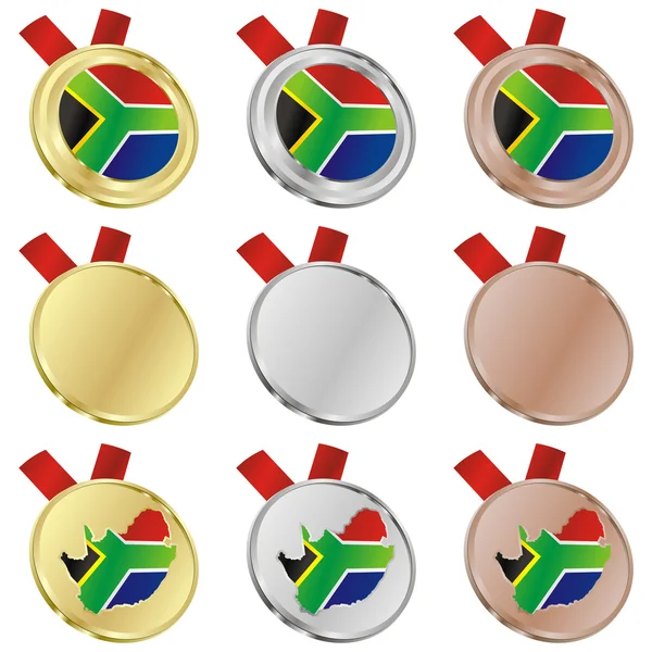 Jižní Afrika vektor vlajka v medaile — Stockový vektor