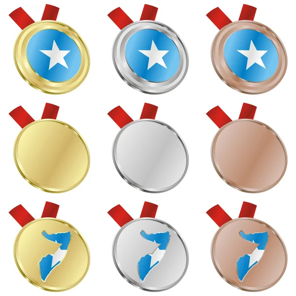 Bandiera vettoriale Somalia a forma di medaglia — Vettoriale Stock