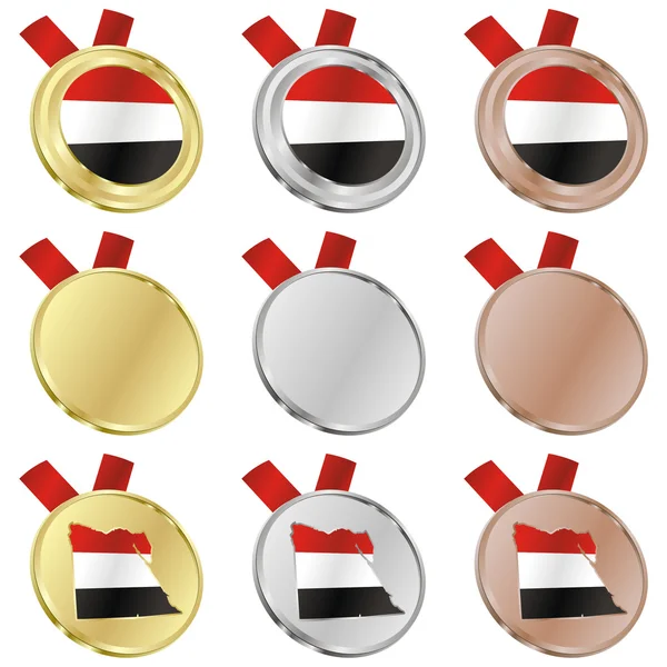 Egypt vektor vlajka ve tvarech medaile — Stockový vektor
