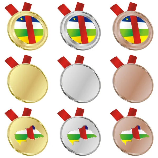 Bandera vectorial de África Central en medalla — Vector de stock