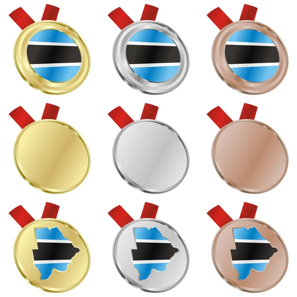 Bandera vectorial Botswana en forma de medalla — Vector de stock