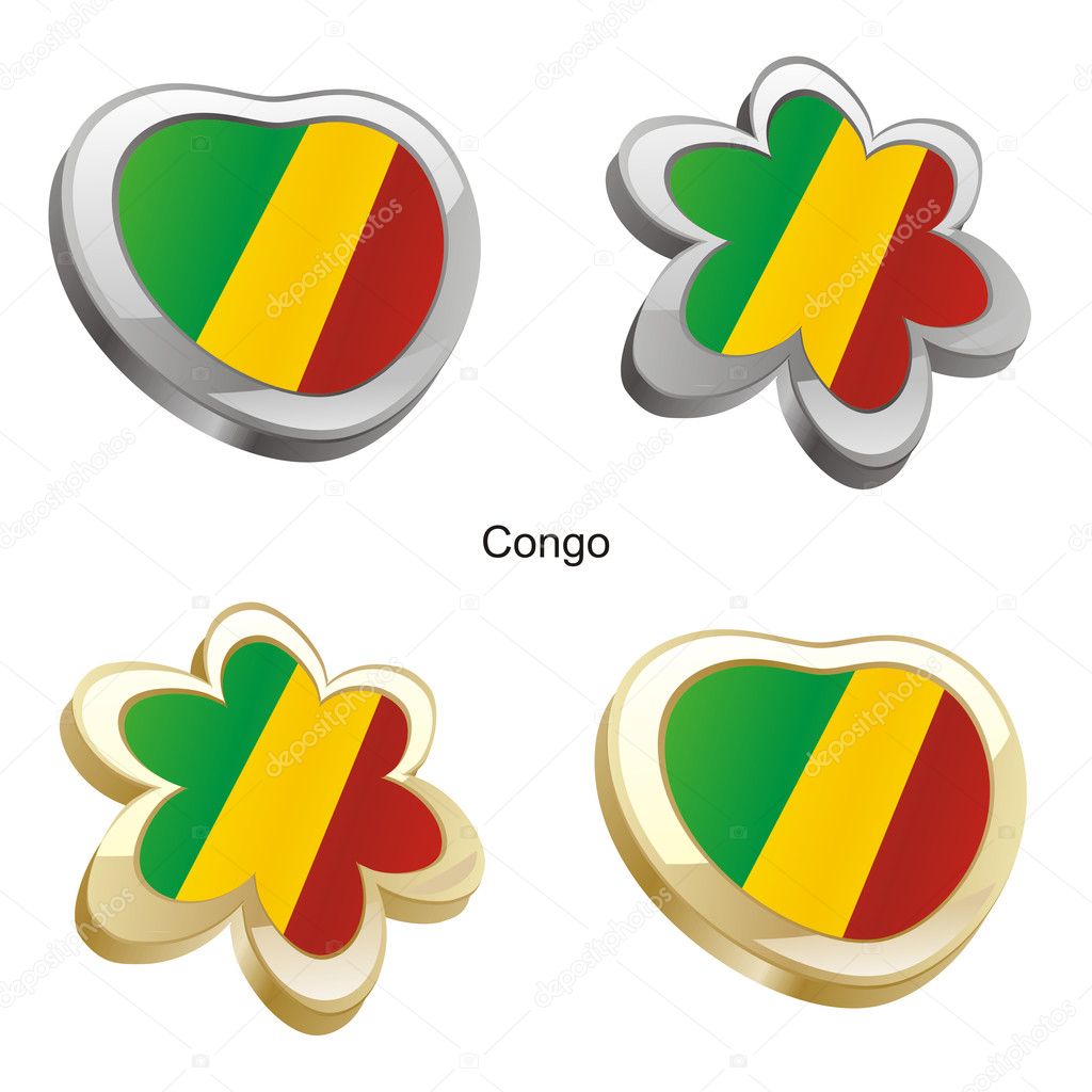 Congo flag in heart and flower shape Stock Vector by ©pilgrimartworks ...