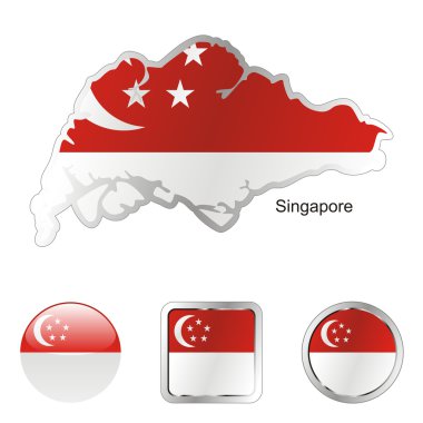 Singapur Haritası ve Internet düğmeleri