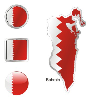 Bahreyn Haritası ve Internet düğmeleri shap