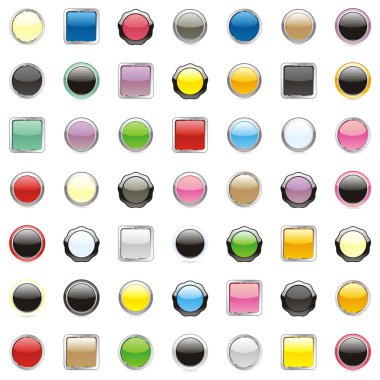 Square and round buttons clipart