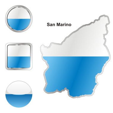 San marino Haritası ve web düğme şekilleri