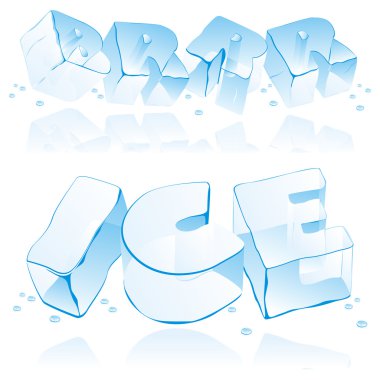 Fully editable vector ice letters clipart