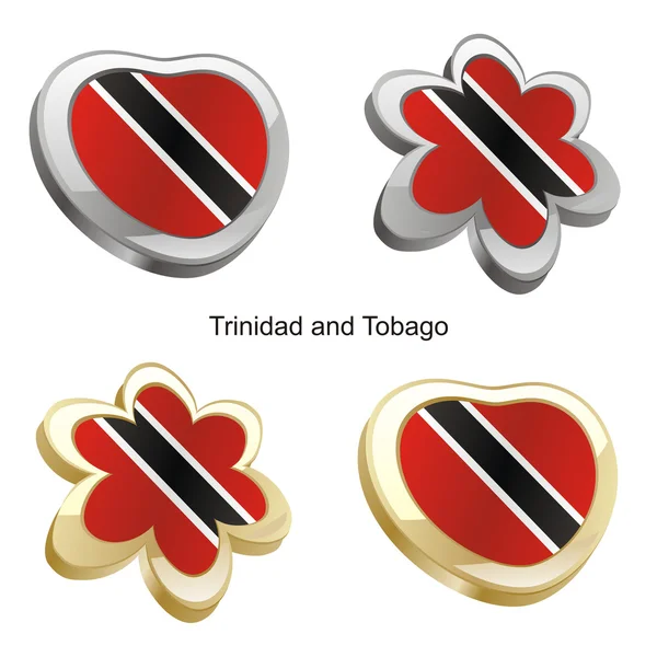 心にトリニダード ・ トバゴの旗 — ストックベクタ