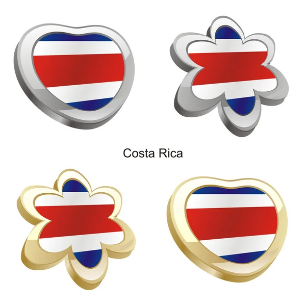 Costa rica zászló a szív- és virág — Stock Vector