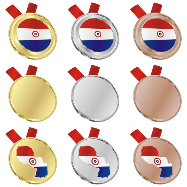Drapeau vectoriel du Paraguay en forme de médaille — Image vectorielle