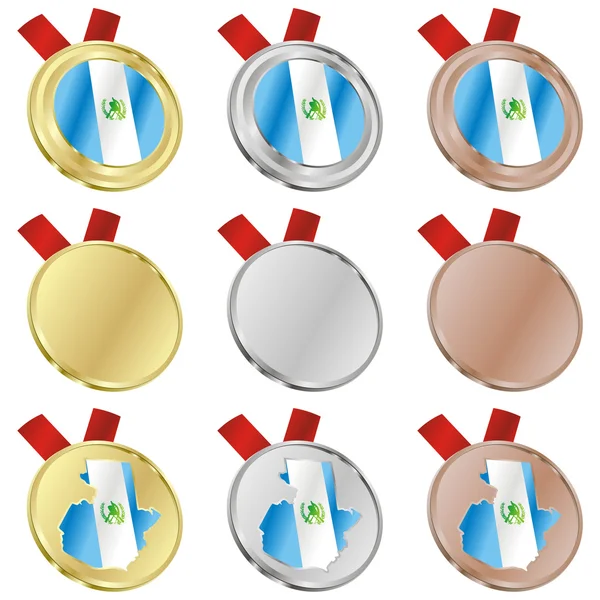 危地马拉矢量标志在奖牌形状 — 图库矢量图片