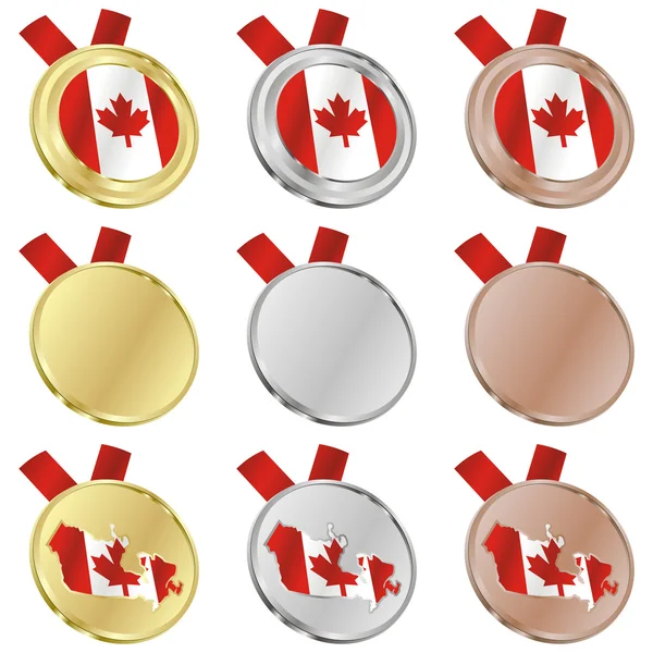 Векторний прапор Канади в медаль фігури — стоковий вектор