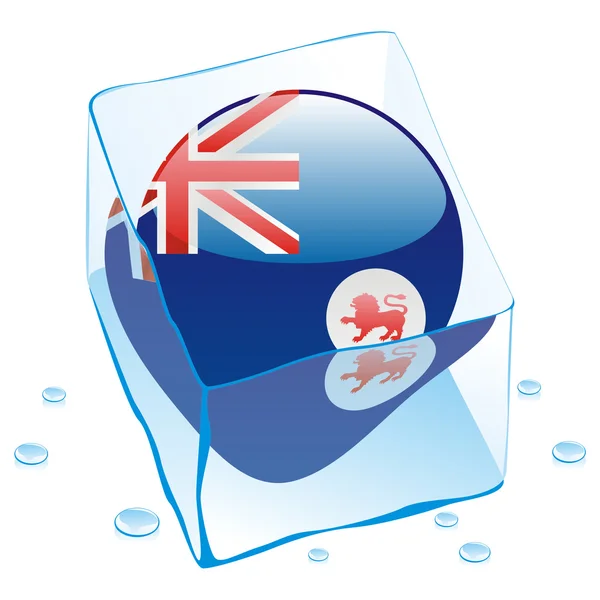 Tasmania przycisk flaga zamrożonego w kostce lodu — Wektor stockowy