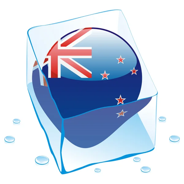 ธงปุ่มนิวซีแลนด์แข็ง — ภาพเวกเตอร์สต็อก