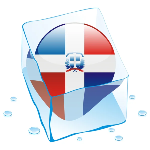 República Dominicana botón bandera congelado — Archivo Imágenes Vectoriales