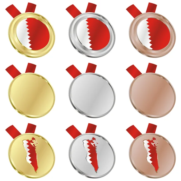 Bandera vectorial de Bahréin en formas de medalla — Vector de stock