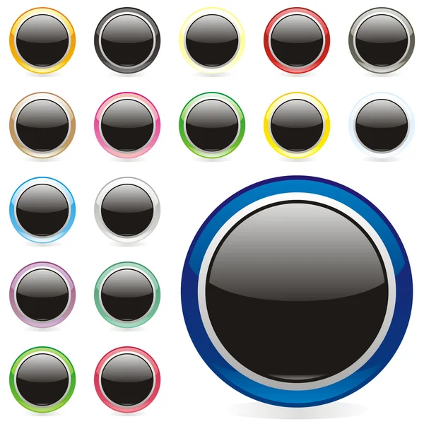 Векторные редактируемые круглые кнопки — стоковый вектор