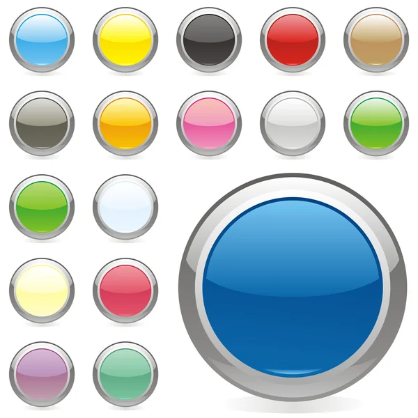 Векторные редактируемые круглые кнопки — стоковый вектор